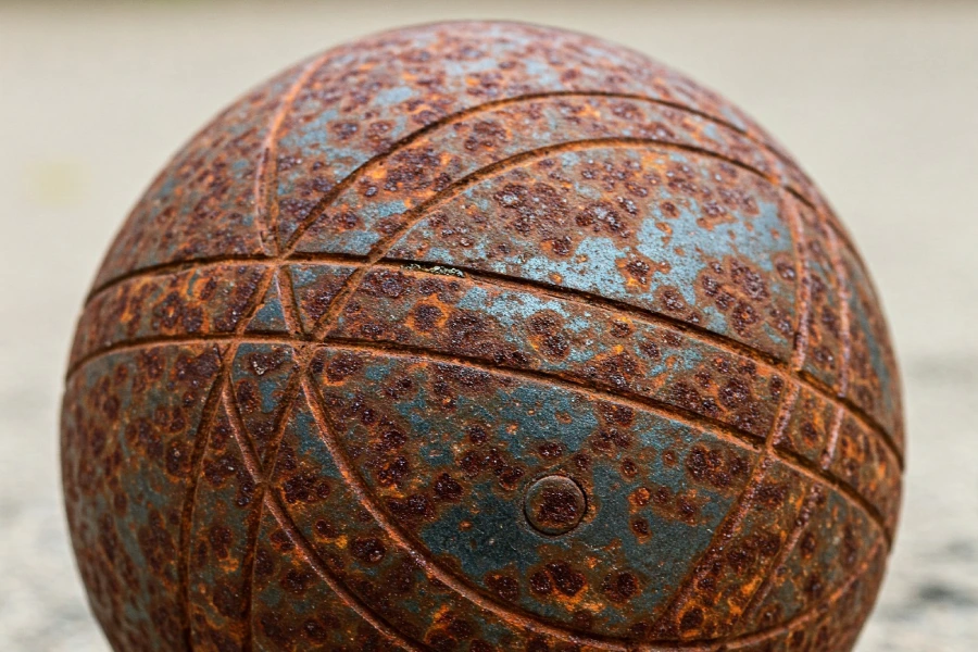 boule de pétanque rouillée