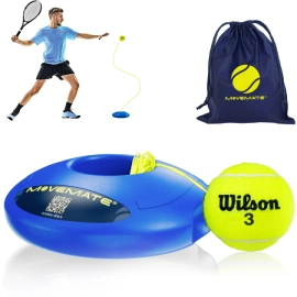 Entraîneur De Tennis Solo – Balle Avec Corde, Rebond – Bleu, Caoutchouc