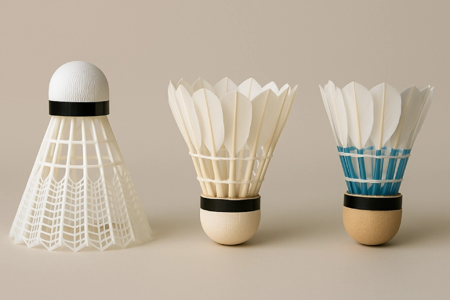 trois volants de badminton